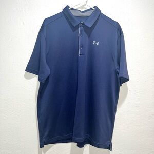 Under Armour Heatgear Navy Blue Loose Polo Short Sleeve Top